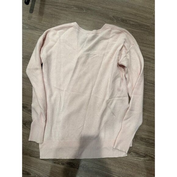 Halogen Light Pink V-neck Cashmere Sweater Medium - Picture 2 of 5